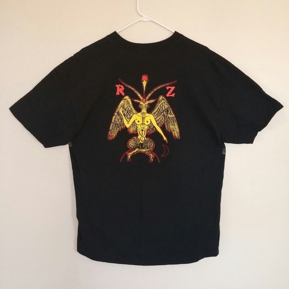 2003 Rob Zombie XL T-Shirt Baphomet Pentagram Demonoid Deluxe New White Zombie